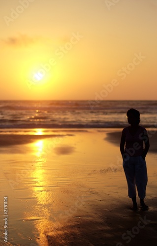 woman in sunset