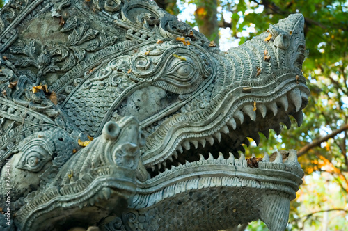 sculpture of naga – mythical creature in eastern mythology