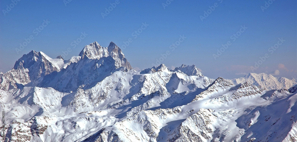 panoramic view of high mountains.