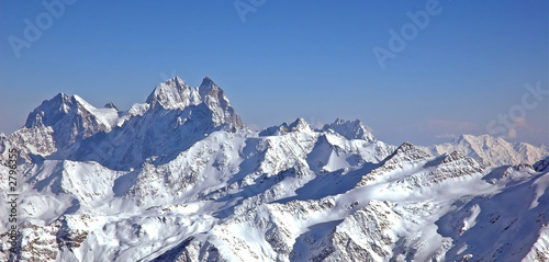 panoramic view of high mountains.