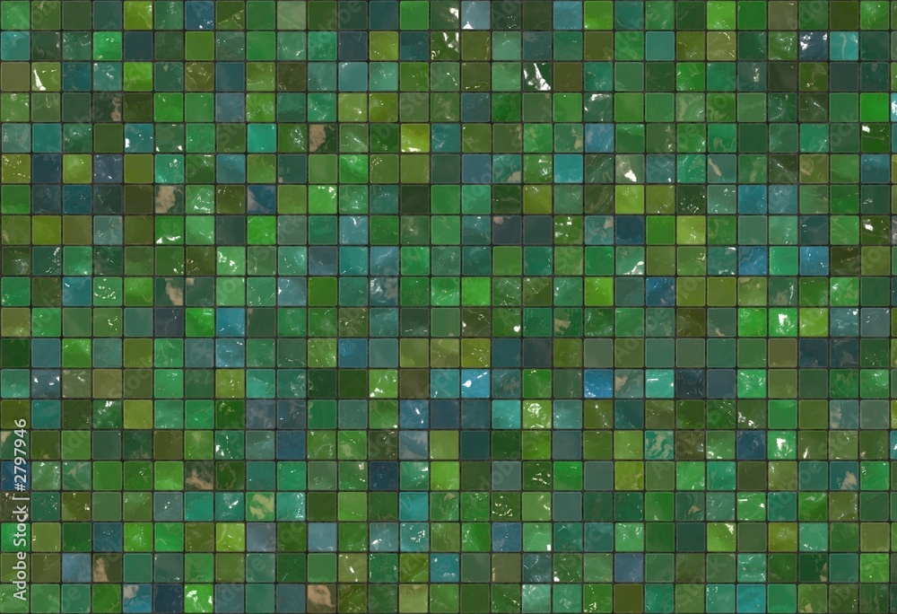 Fototapeta premium mosaico mattoni verde