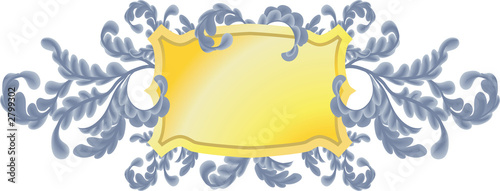 oak leaves scrolls shield