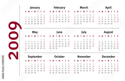 2009 planner calendar