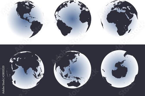 world map on glowing globes 02