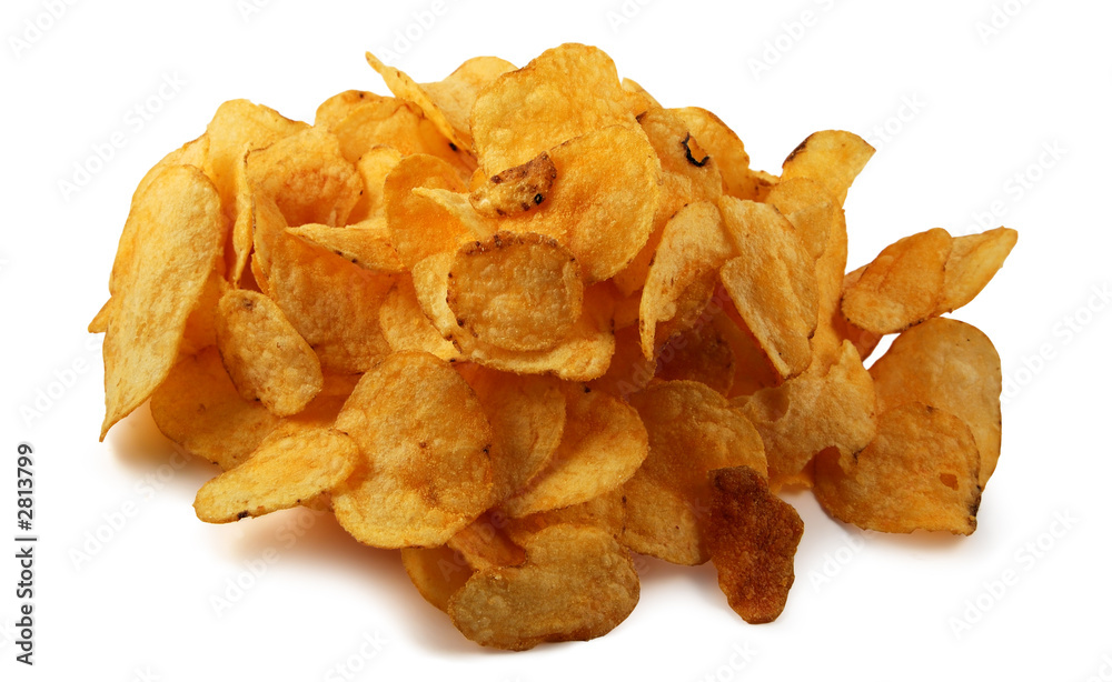 potato chips isolated