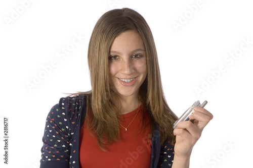 pretty teen with cellular phone