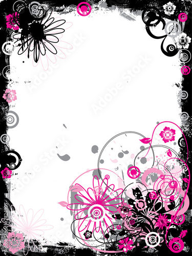 grunge floral border