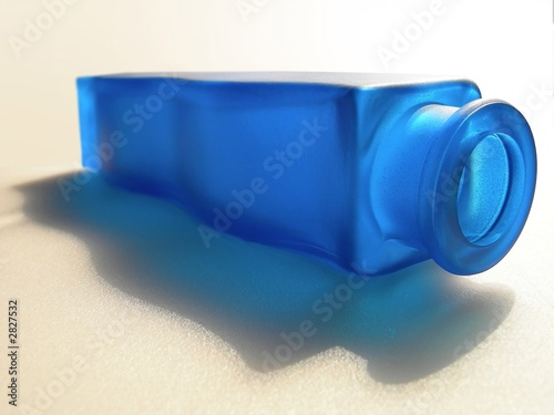 blue glass bottle