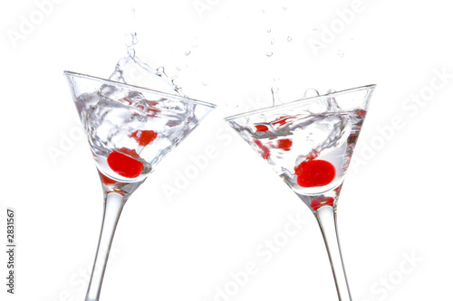 toast with two cocktail glasses