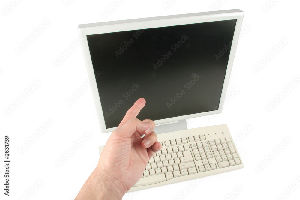 hand pointing lcd monitor hand pointing lcd monitor
