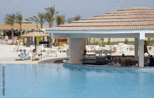 resort pool bar with surrounding