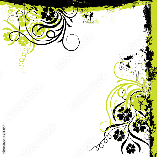 grunge floral frame