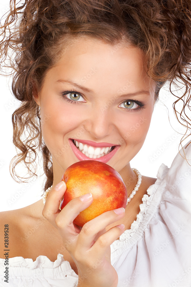 woman with apple woman with apple