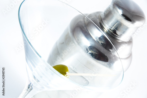 martini glass and shaker photo