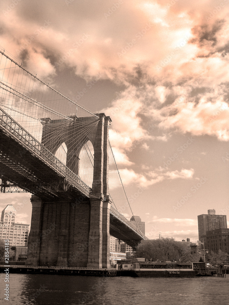 Naklejka premium Nowy Jork i Most Brookliński