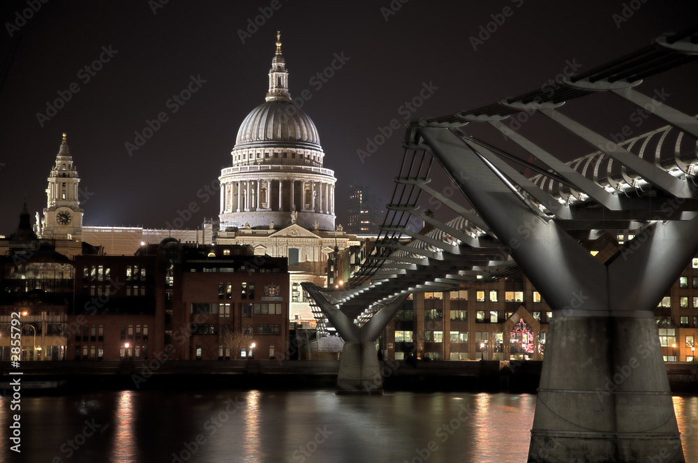 Fototapeta premium st paul's cathedral with millennium bridge, london