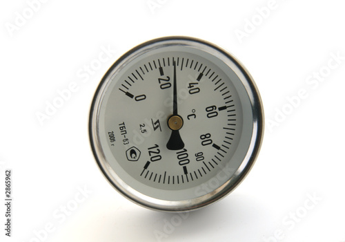 the thermometer on a white background