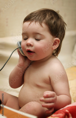 baby speaking on phone