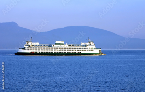 ferry and mountains