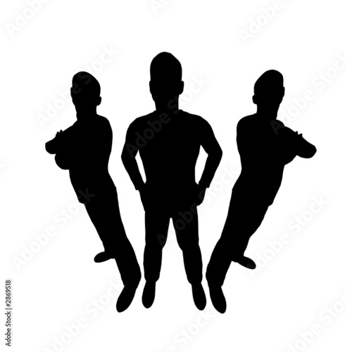 three men silhouette wide angle