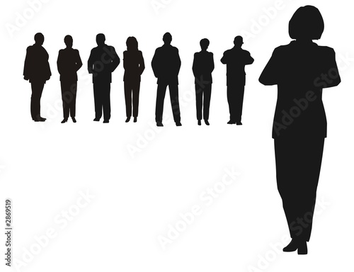 businesswoman and team