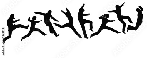jumping businessteam