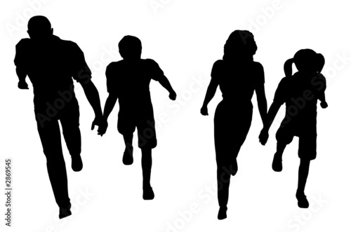 family walking