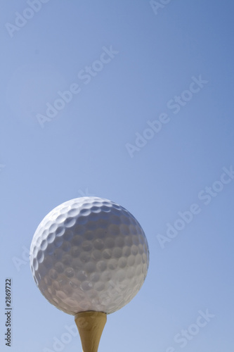 golf ball and blue sky