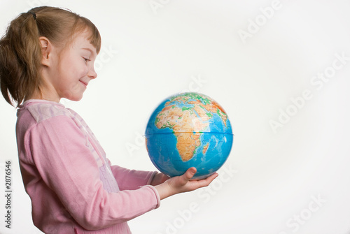 the girl with the globe