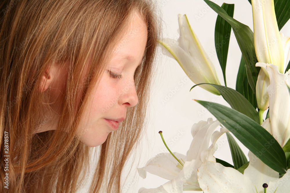 girl and lilies girl and lilies