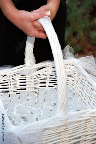 wedding bubbles in basket