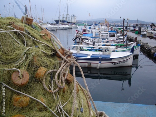 fishing nets and boats photo