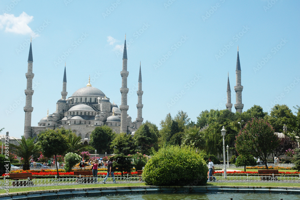 big mosque in istanbul in summer day