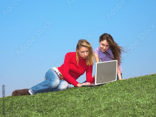 girls with a laptop