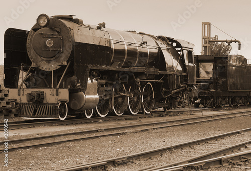 vintage sepia steam train