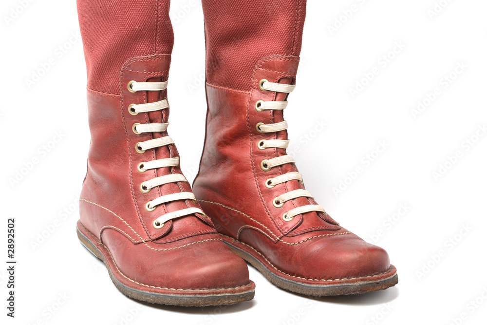 old red boots, footwear