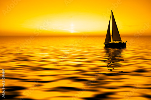żeglarstwo i zachód słońca