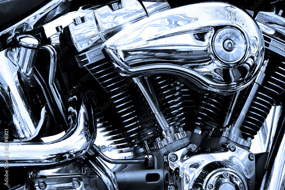 Fototapeta premium zbliżenie silnika legendarnego motocykla