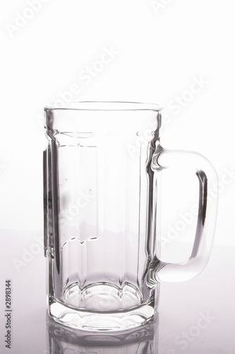 an empty beer mug