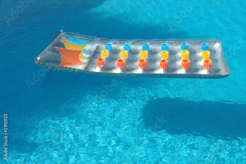 bed in the swimming pool