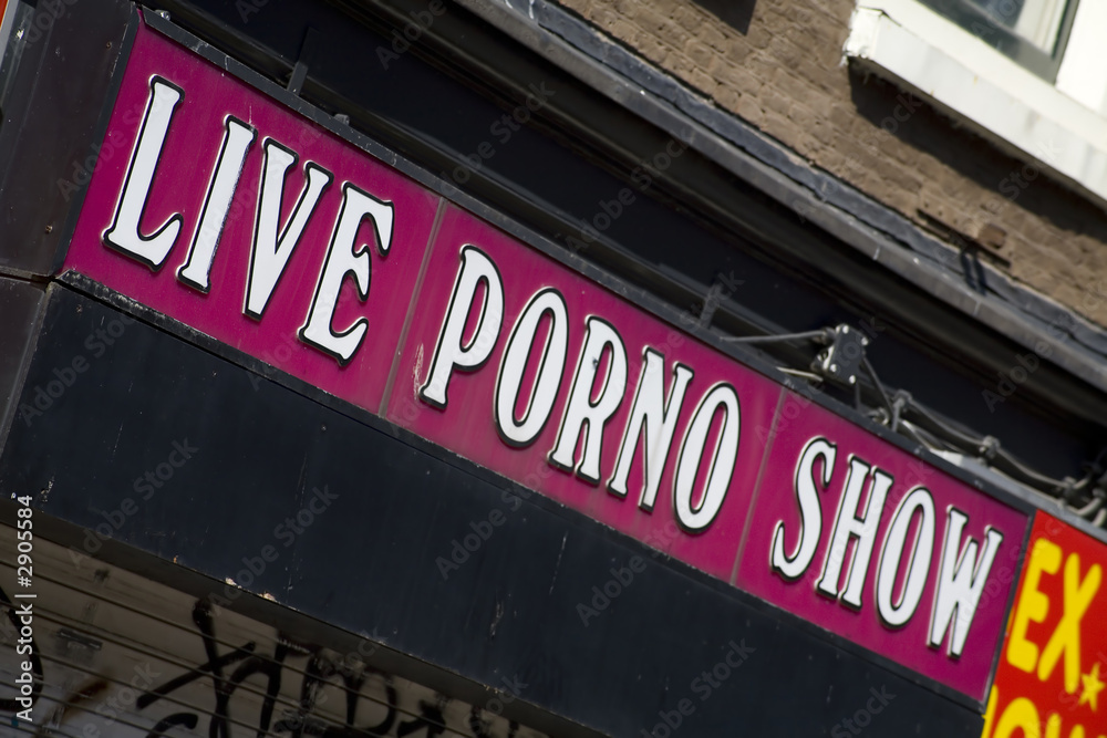 Live porno show sign