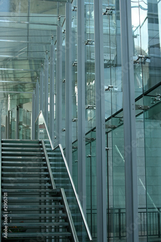 glass stairs and wall