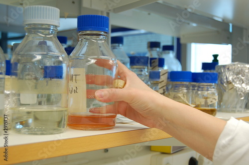 hand with chemicals