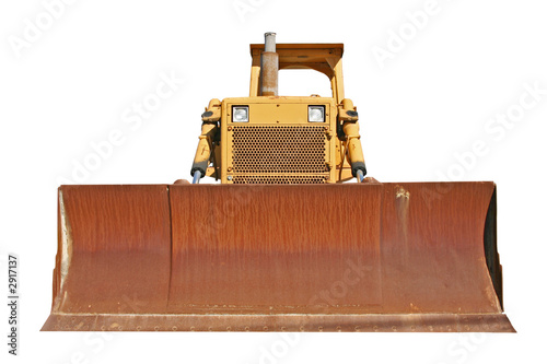 old dozer front view isolated
