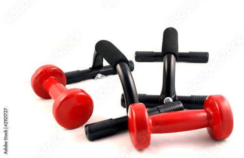 dumbbells and press up bars