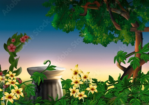 park and flowers