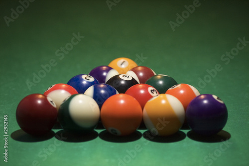 rack of pool balls.