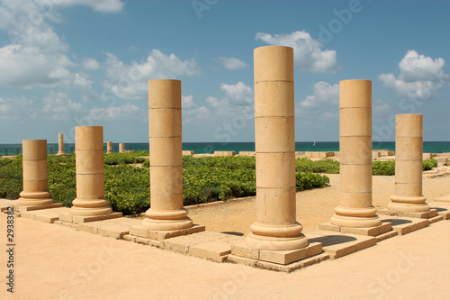 pillars on the sea shore