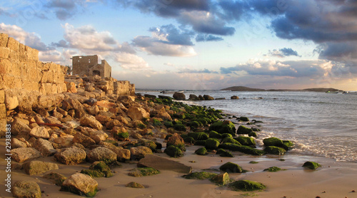 scenic ruins on the sea shore