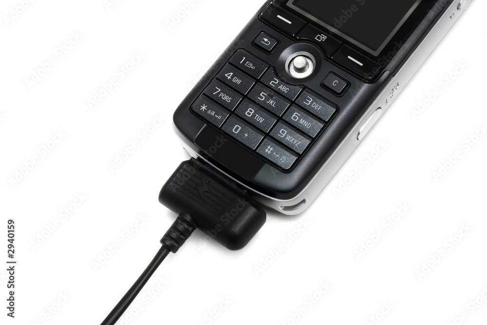 mobile phone charging (isolated on white) mobile phone charging (isolated on white)